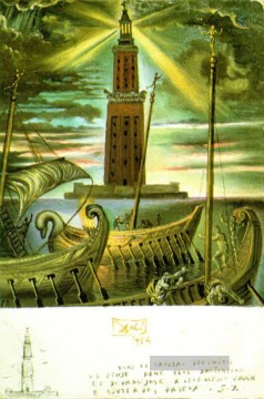 Der Leuchtturm von Alexandria Surrealismus Ölgemälde
